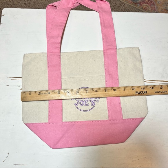 Set of 4 Trader Joe's mini Pastel Canvas Tote Bags:Pink, Blue, Green, Purple NWT - Picture 4 of 10